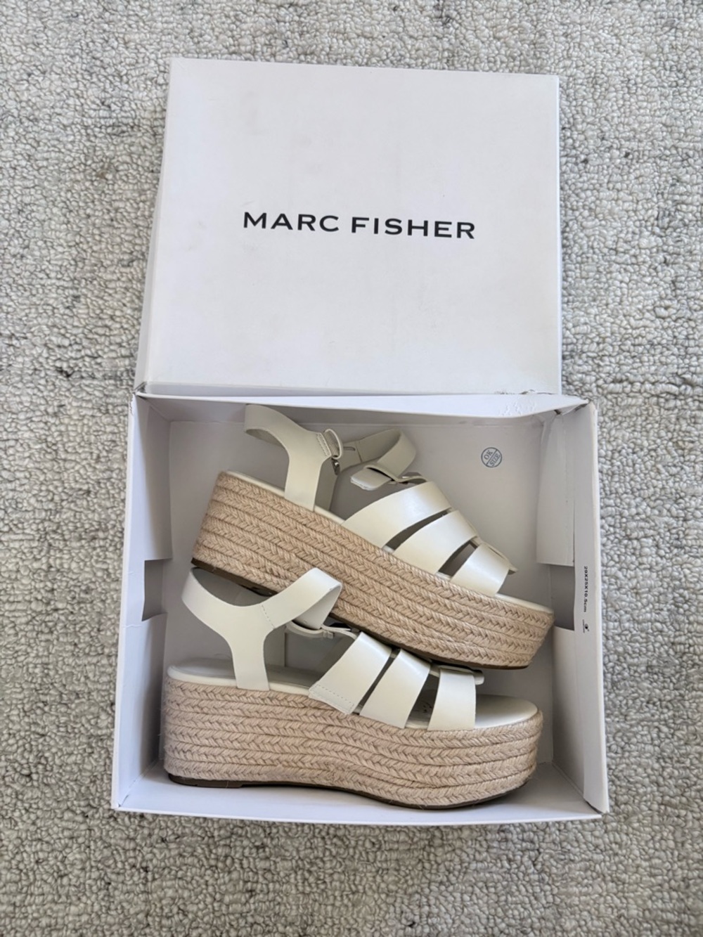 Marc Fisher Cream Platform Espadrille Sandals